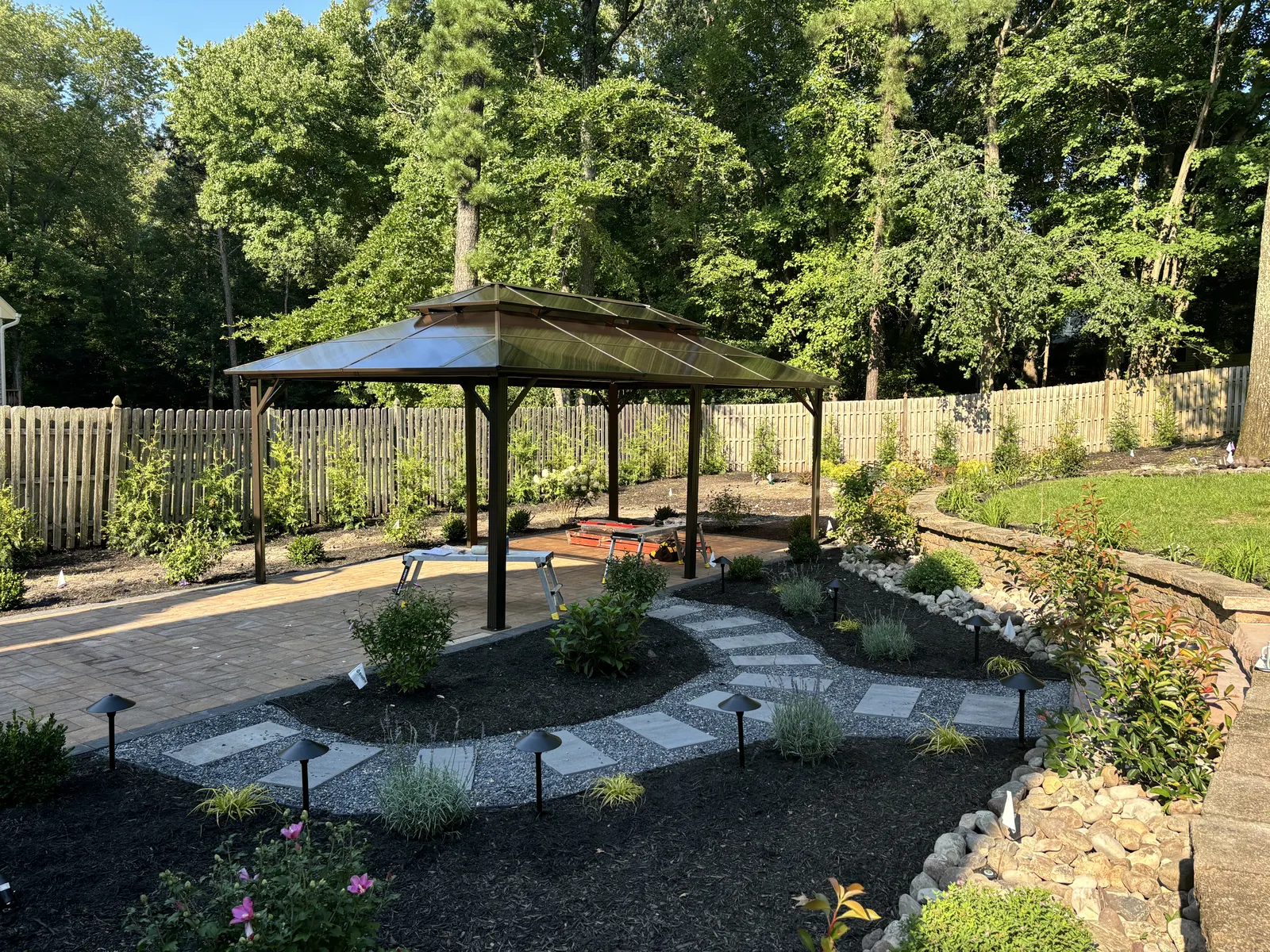Gazebo Garden Design by Down To Earth Landscaping.