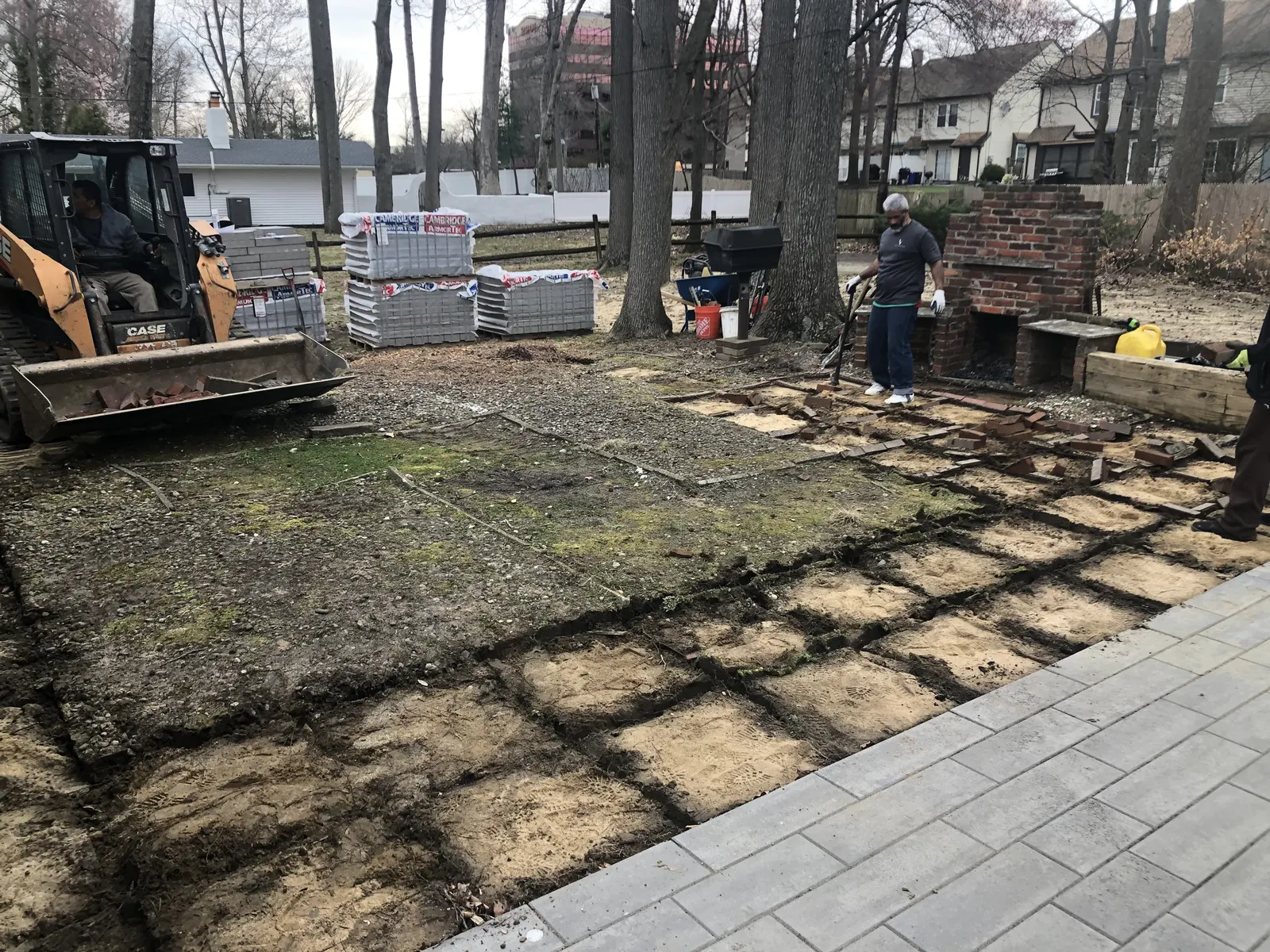 Patio Site Preparation by Down To Earth Landscaping.