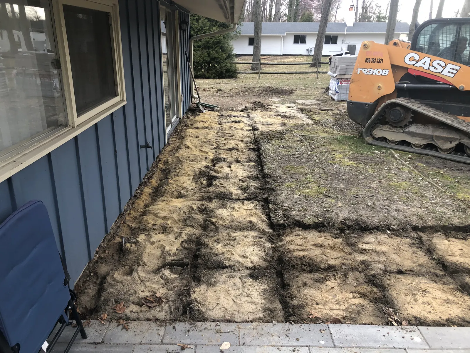 Patio Site Preparation by Down To Earth Landscaping.