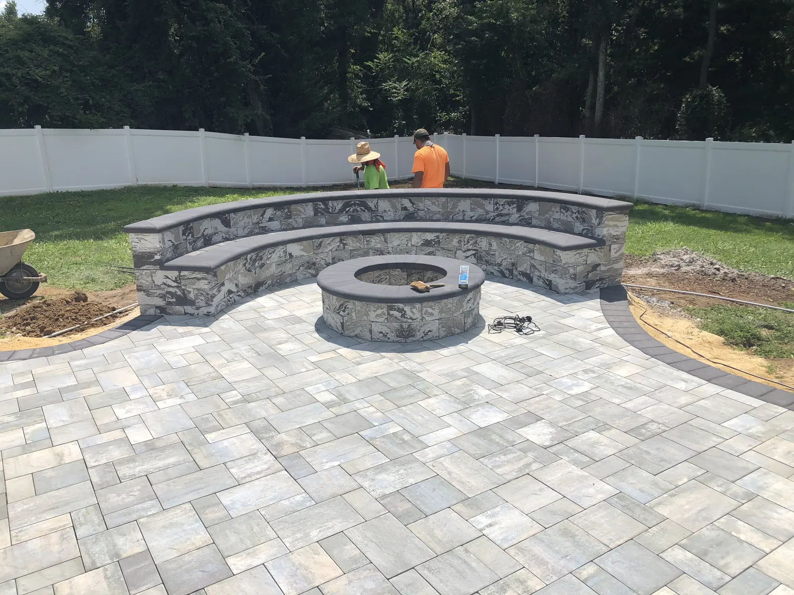 Fire Pit Patio Finished by Down To Earth Landscaping.