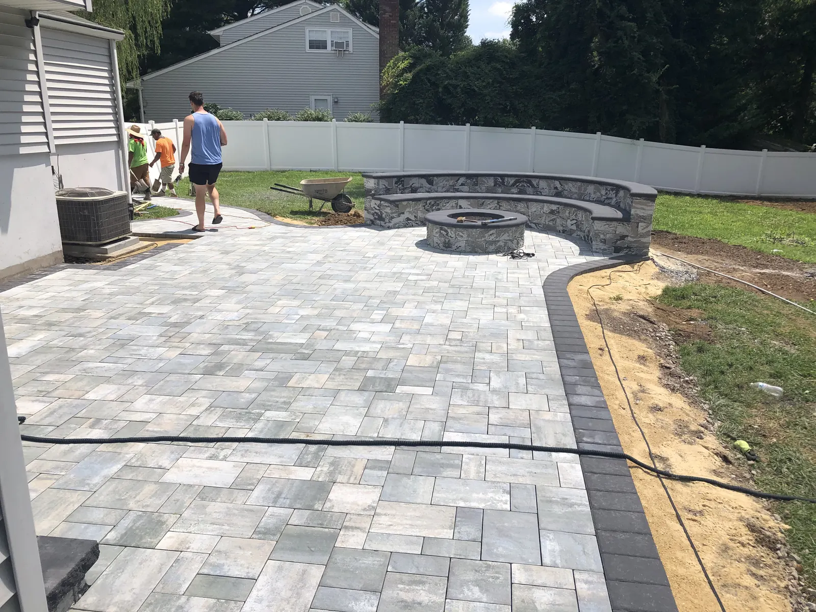 Fire Pit Patio Finished by Down To Earth Landscaping.
