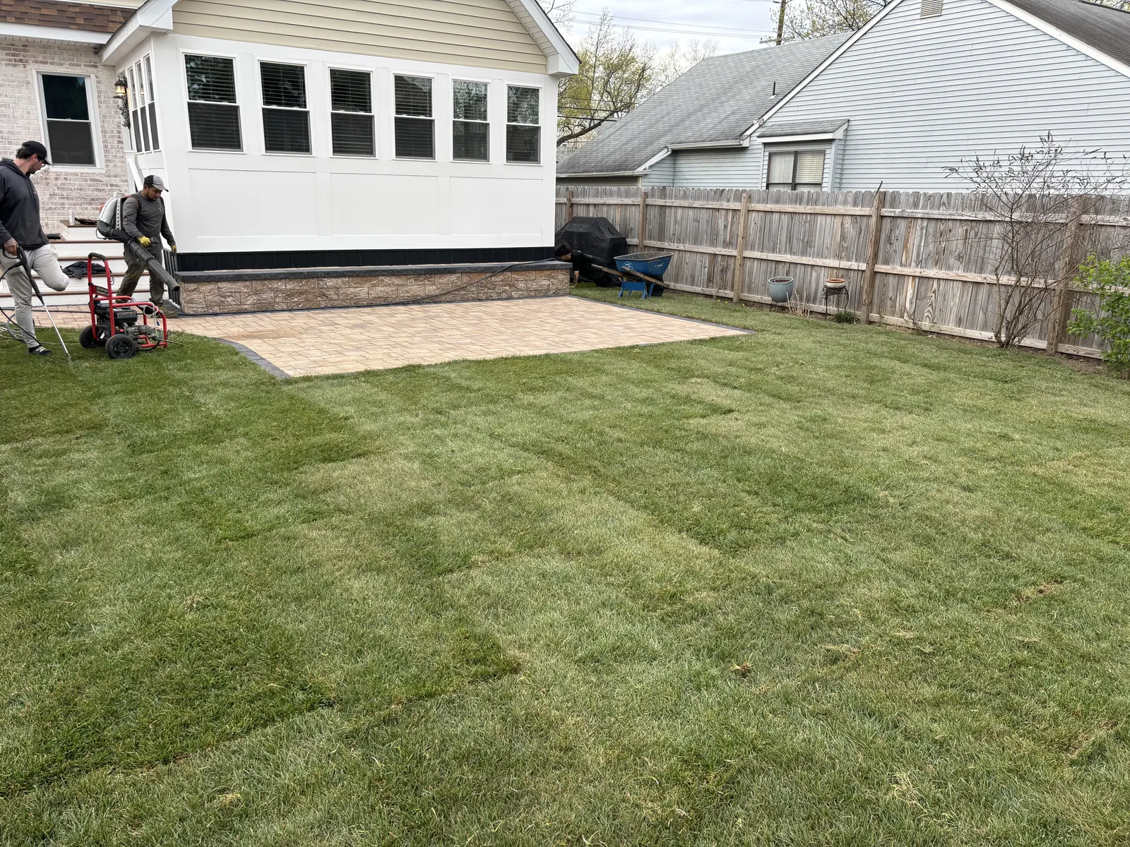 Backyard Sod Installation by Down To Earth Landscaping.
