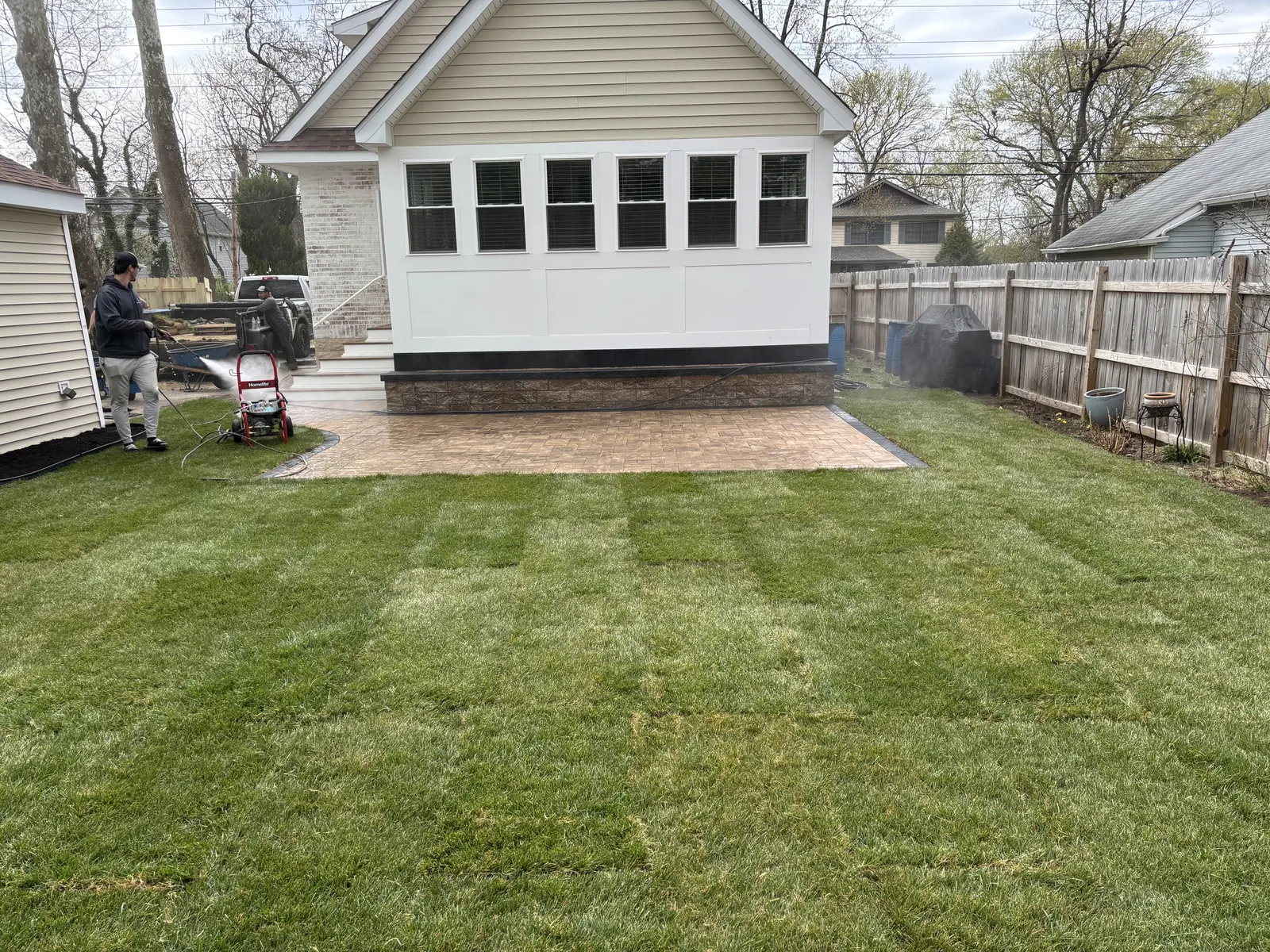 Backyard Sod Installation by Down To Earth Landscaping.