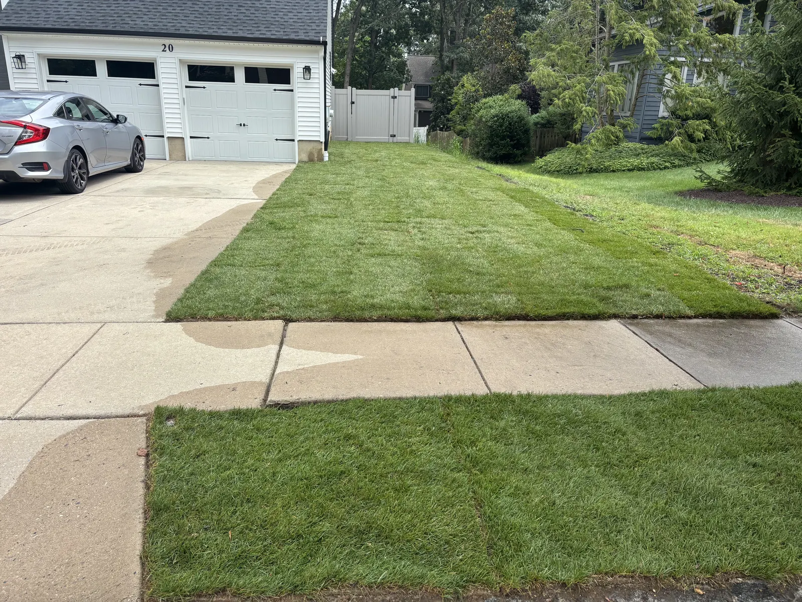 Front Yard Sod Finished by Down To Earth Landscaping.